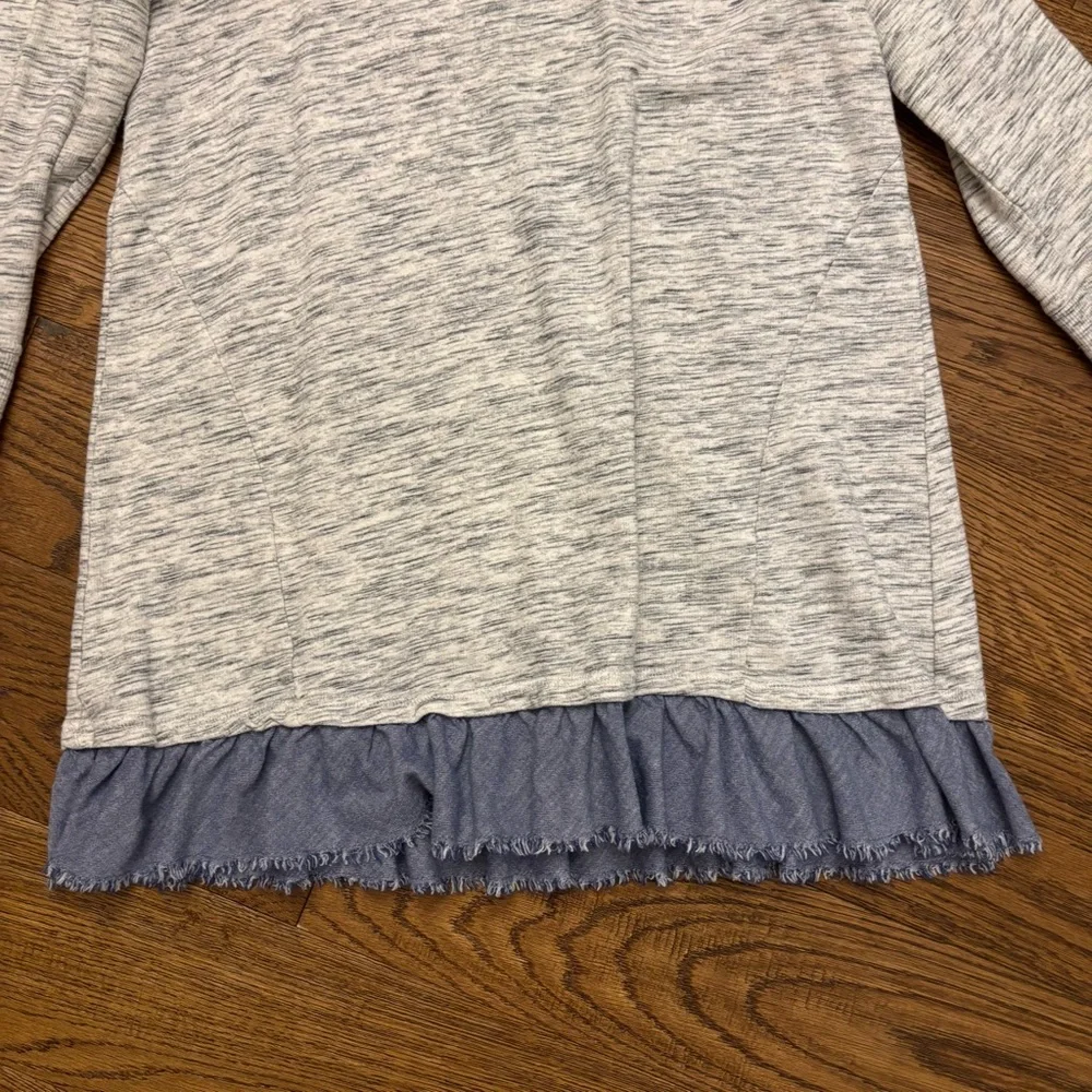 Saturday Sunday Elora Denim Ruffle Pullover Top. - Picture 5 of 8
